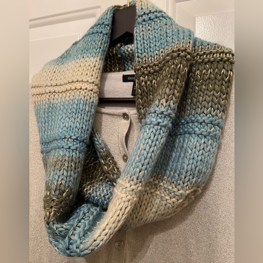 Knitted Ricki’s infinity scarf with silver sparkle, ladies